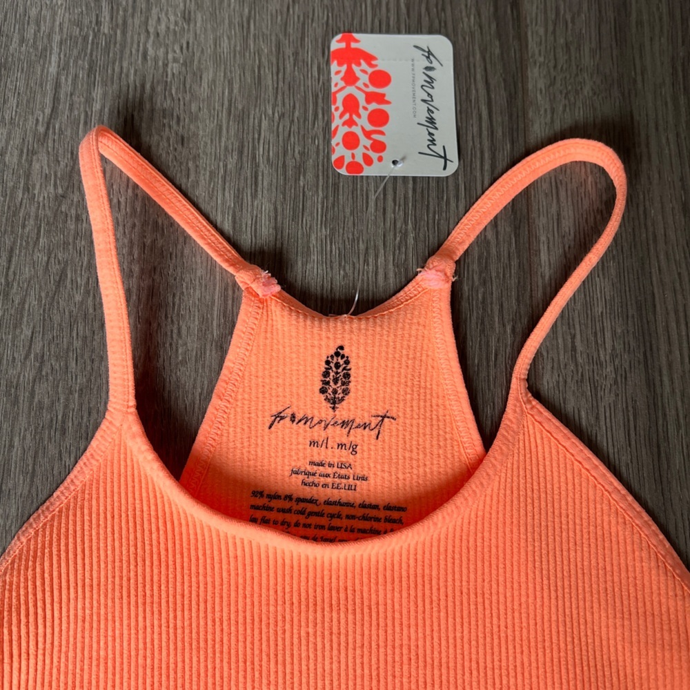 Free People Movement Happiness Runs Crop Tank In Peach Horizon Size M/L - Picture 5 of 14